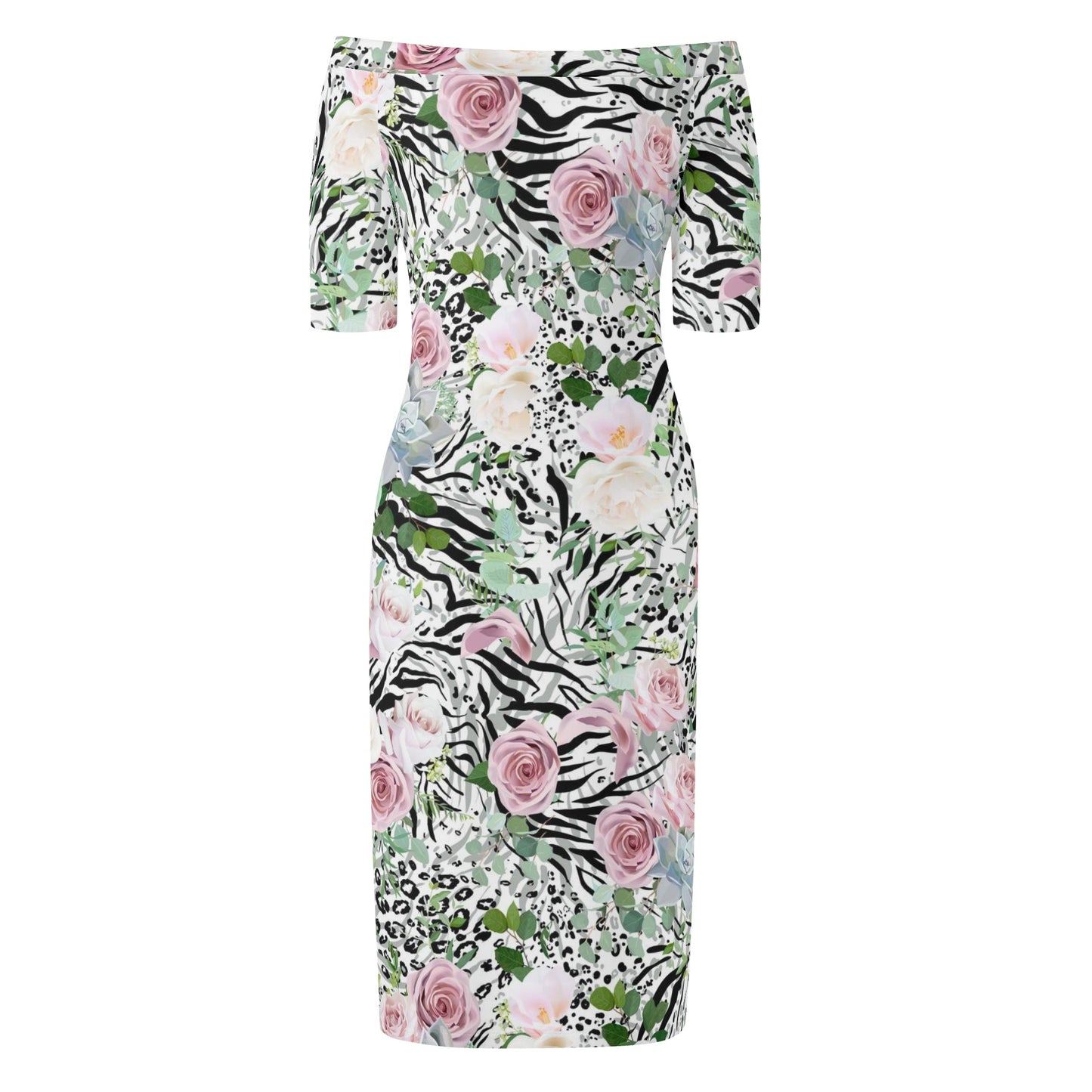 Womens Off The Shoulder Office Lady Dress