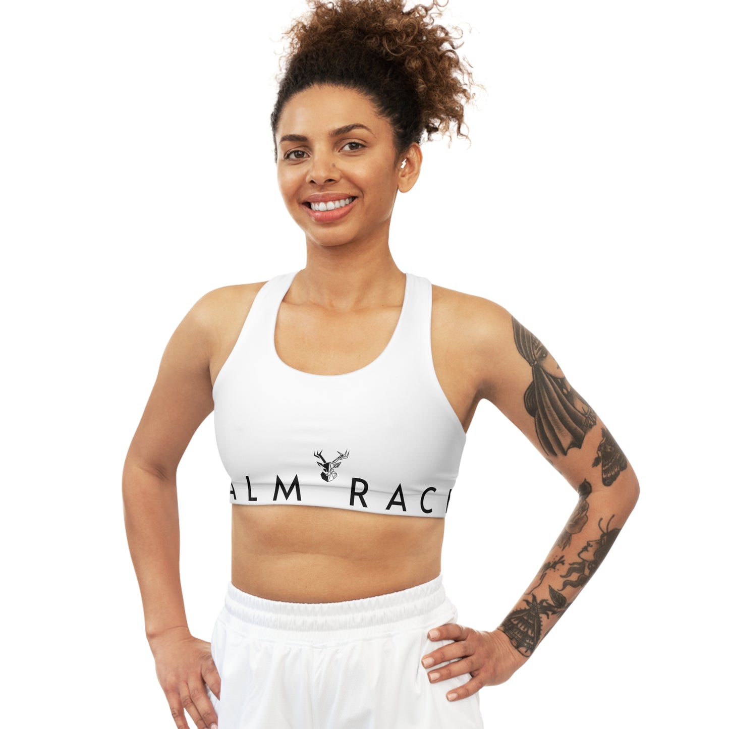 Palm Race Seamless Sports Bra (AOP)