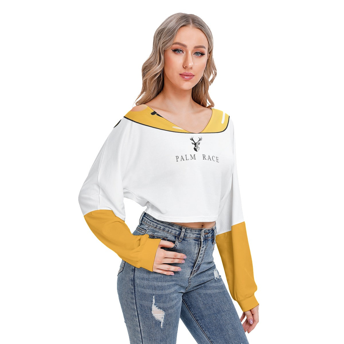 PR Drop-shoulder Cropped Sweatshirt
