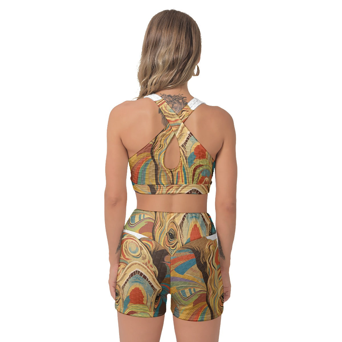 Palm Race Women's Sports Bra Suit