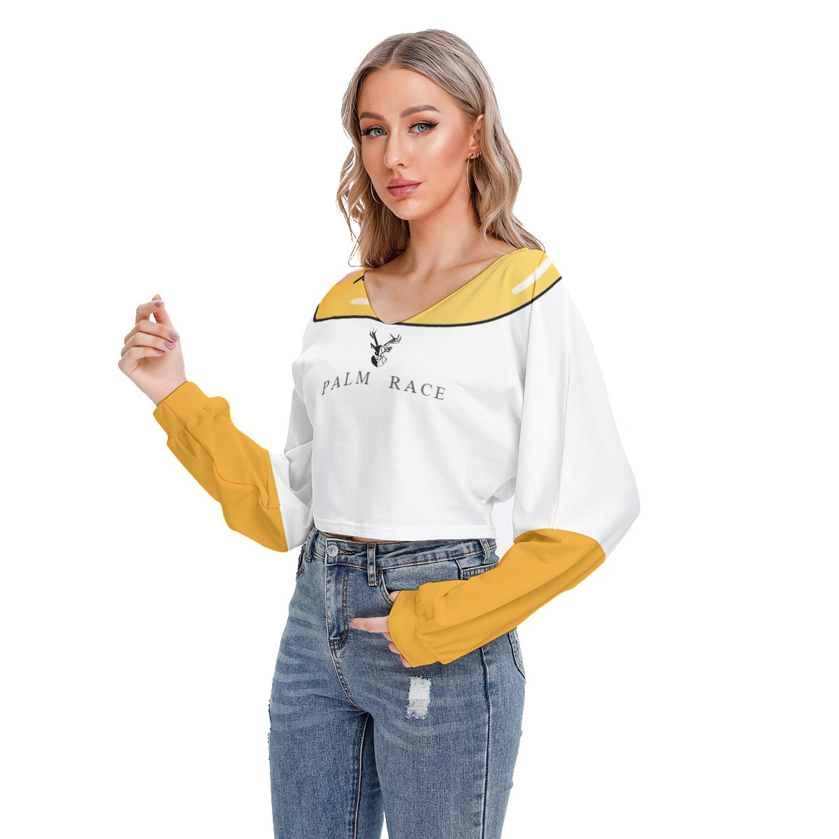 PR Drop-shoulder Cropped Sweatshirt