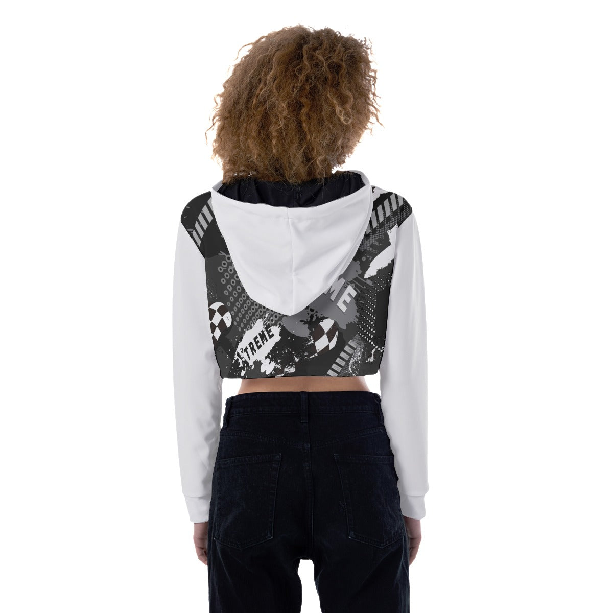 Palm Race Women's Crop Top Hoodie