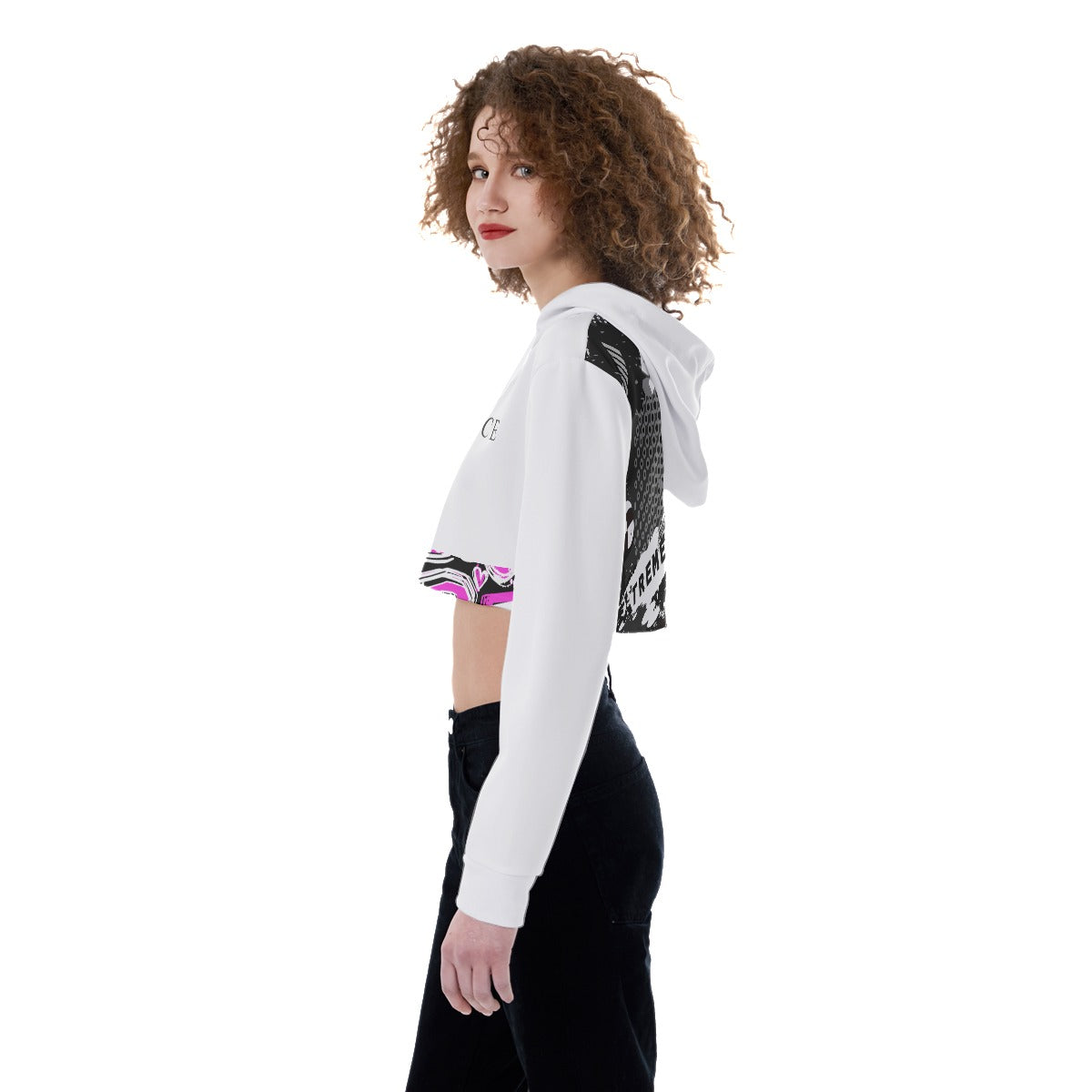 Palm Race Women's Crop Top Hoodie