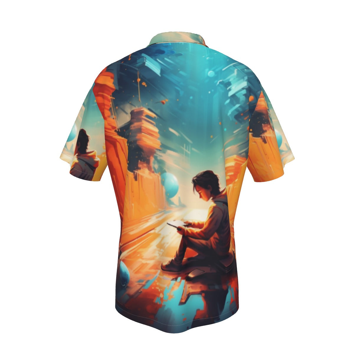 Palm Race Men's Hawaiian Shirt With Button Closure