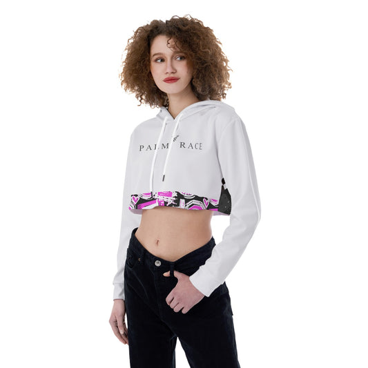 Palm Race Women's Crop Top Hoodie
