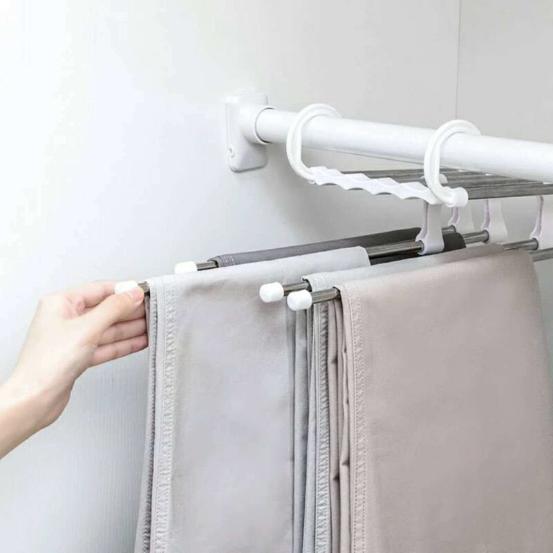 Multifunctional Clothes Hanger Storage Pants Cloth Hangers Storage Rack Multilayer Cloth Hanger Closet Organizer